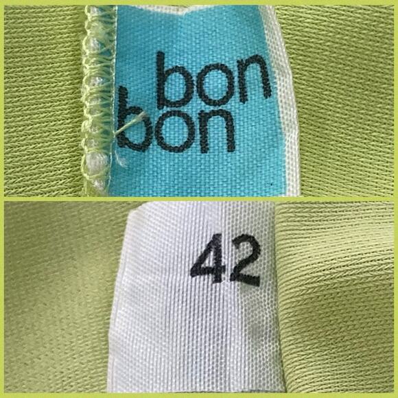 Vintage 60s Lime Green & Brown Nylon Wide Strap Full Slip Dress Women's Size M - Picture 10 of 10